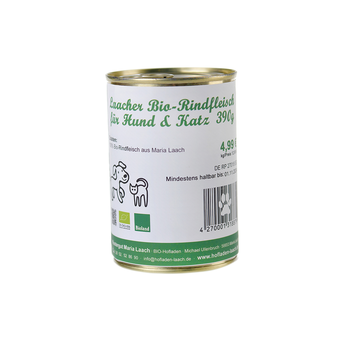Laacher Bioland Rindfleisch fuer Hund & Katz